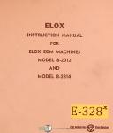 Elox-Elox 12-3816, 12-2814, EDM Machine, Instructions and Parts List Manual Year 1977-12-2814-12-3816-03